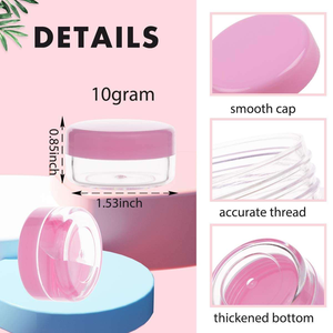 Pot cosmétique transparent en plastique cylindrique avec couvercle à vis pour pigments et crèmes de maquillage 2g 3g 5g 10g 15g 20g - Product Image 5