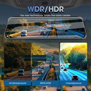 10 pulgadas 4K WiFi GPS Dash CAM pantalla táctil coche espejo cámara <span class=keywords><strong>doble</strong></span> Camara espejo coche DVR <span class=keywords><strong>doble</strong></span> lente delantera y trasera 4K <span class=keywords><strong>dashcam</strong></span> - Product Image 4