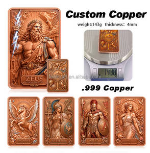 Barra in Rame Puro .999 da 5 oz con Rilievo 3D della <span class=keywords><strong>Mitologia</strong></span> <span class=keywords><strong>Greca</strong></span>, Souvenir da Collezione in Metallo Lingotto di Rame Solido - Product Image 1