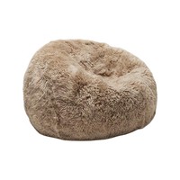 Canapé paresseux très Long en fausse laine 60-80mm, fauteuil de sac à haricots, pour usage intérieur