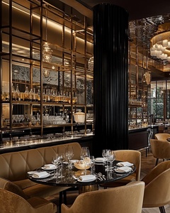 Set Tavolo da Pranzo di Lusso Moderno in Metallo con 4 Sedie per Ristorante, <span class=keywords><strong>Caffè</strong></span>, Hotel, Casa, <span class=keywords><strong>Bar</strong></span> e Arredamento Soggiorno - Product Image 2