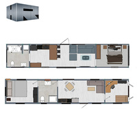 Maison préfabriquée modulaire en conteneur maritime anti-corrosion de 20 pieds et 40 pieds pour appartement, bureau, restaurant, fabriquée par Rest Room