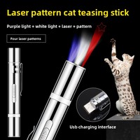 Jouet pour chat rechargeable par USB, bâton de chat avec laser, trois en un, pointeur laser infrarouge, jouet pour chat avec pointeur laser et agitateur