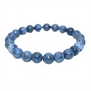 4/6/8/10/12mm High Grade Natural Blue Coral <b>Beaded</b> <b>Bracelet</b> for Men's Anniversary-Bohemian Style Buddhism - Product Image 1