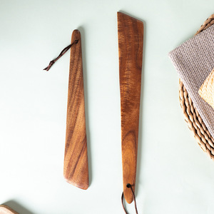 Wholesale 9.8 Inch Modern Solid Acacia Wood Kitchen Helper Durable Portable Spatula with <strong>String</strong> - Product Image 1