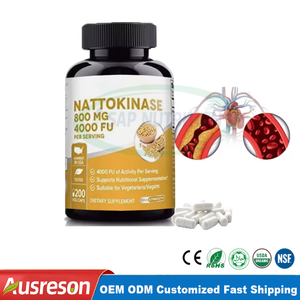 Ausreson OEM <span class=keywords><strong>Nattokinase</strong></span> Bromélaïne et Curcumine Capsules 8000 10800 Fu 30000 Supplément en vrac Capsules <span class=keywords><strong>Nattokinase</strong></span> à vendre - Product Image 2