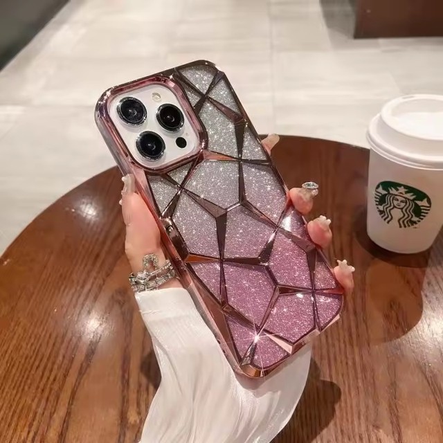 New Design Girls Back  3D Hollow Out Glitter Bling Black Phone Cases Shockproof Phone Case for iPhone 16 15 14 13 12 17 Pro Max