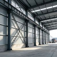 Entrepôt en structure légère en acier, bâtiment de stockage préfabriqué à ossature métallique pour utilisation logistique industrielle