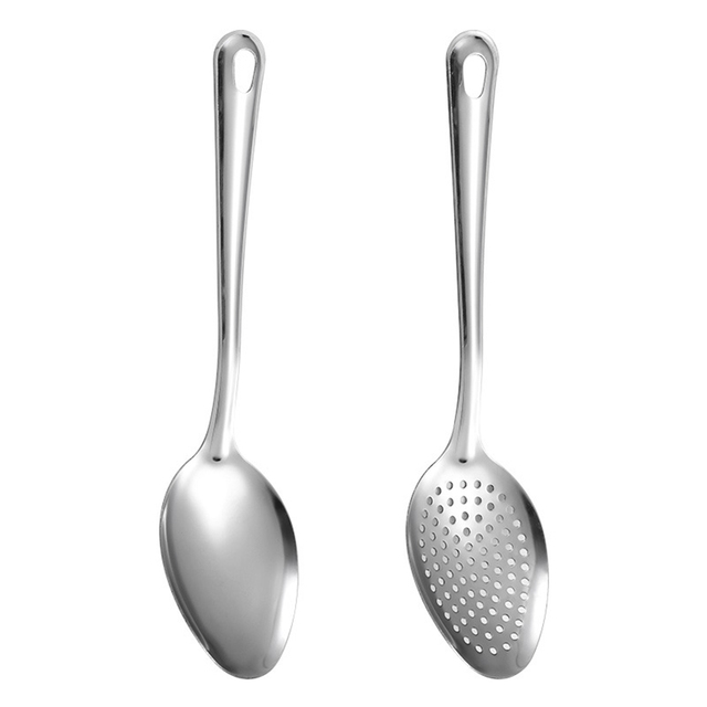 Hot Selling Stainless Steel Big Spoon Kitchenware Serving Spoon Slotted Spoon for Restaurant Hotel Party