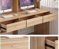 Bureau d'angle avec bibliothèque intégrée, bureau d'ordinateur combiné avec bibliothèque, style luxe léger, bureau d'étude à domicile avec dossier