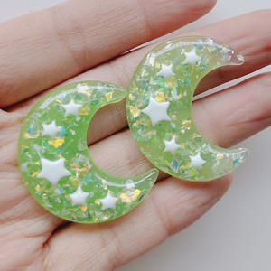 Breloques en résine, étoiles, <span class=keywords><strong>lune</strong></span> scintillantes, dessins animés, 50 pièces, pour téléphone portable, matériel de bricolage - Product Image 5