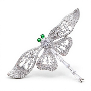 Dragonfly Zircon Brooch Pin Copper Alloy Jewelry for <b>Wedding</b> /Gift Engagement Suit <b>Accessory</b> - Product Image 4