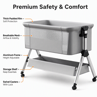 Lit bébé pliable de luxe 3-en-1 GEEN avec moustiquaire, lit de voyage pour nouveau-né, lit d'appoint
