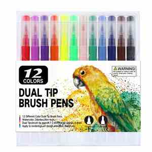 ชุดปากกามาร์คเกอร์สำหรับงานศิลปะ 12/24/48/100 สี ขนาด 0.4 มม. หัวปากกาแบบสองด้าน สำหรับวาดภาพ ระบายสี และเขียนบันทึก - Product Image 3