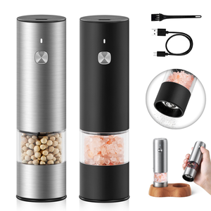 Hot Selling New USB-C Rechargeable Adjustable Stainless Steel Mini Handheld Salt and <b>Pepper</b> Spice Mill/<b>Grinder</b> Set - Product Image 1