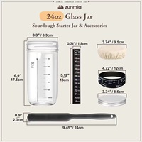 Offre Spéciale : Kit de démarrage de levain écologique 24oz avec pot de levain, bande de marquage de date, thermomètre et couvercle en tissu