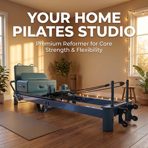Reformer pliable en aluminium pour la maison, ressorts réglables, équipement de fitness professionnel WP-AFR 1. Unique "Chameleon" Tricolore - Product Image 5