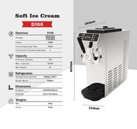 Machine à crème glacée D100, plateau intelligent de petite taille, douce