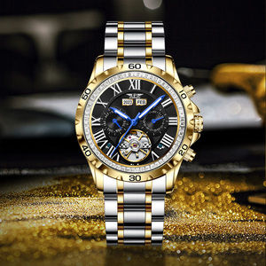 PINDU Luxury Business Men's Automatic <b>Mechanical</b> <b>Watch</b> with Diamond Bezel, Tourbillon, Month, and Calendar - Product Image 5