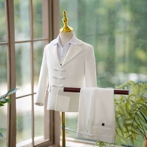 Traje blanco <span class=keywords><strong>de</strong></span> 3 uds para niños, esmoquin, traje <span class=keywords><strong>de</strong></span> portador <span class=keywords><strong>de</strong></span> anillo <span class=keywords><strong>de</strong></span> boda, chaqueta Formal para niños, conjunto <span class=keywords><strong>de</strong></span> traje <span class=keywords><strong>de</strong></span> vestir ajustado - Product Image 2