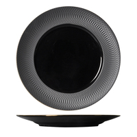 Assiettes plates en porcelaine noires faites à la main de Guangzhou, 8, 10 et 12 pouces, pour hôtels et restaurants 5 étoiles
