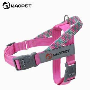 Customized Pet Accessories Logo Brand Tag Dog Light Weight Harness Reflective Nylon Dog Vest Chest Harness
