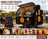 Remorque alimentaire compacte Yummy pour café, chariot de restauration mobile avec fenêtre de service pour boissons expresso, collations, festivals et activités extérieures
