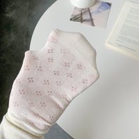 Chaussettes en maille respirante pour femmes, longueur classique, couleur unie, bord côtelé, chaussettes décontractées douces