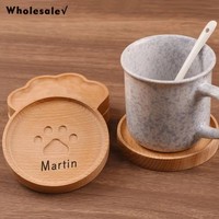 Sous-verres en bambou personnalisés en gros, écologiques, avec support pour table basse