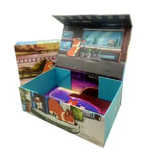 맞춤형 럭셔리 골판지 레드 컬러 선물 상자 도매 접이식 선물 상자 리본 상자