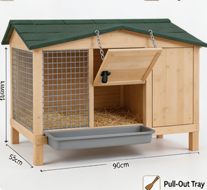 <span class=keywords><strong>Poulailler</strong></span> et niche pour animaux de compagnie en bois massif, écologique et durable, pour poules pondeuses, petite cage à volailles avec espace de nidification et plateau extractible - Product Image 3