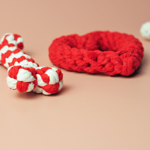 Romantici 3 pacchetti di cotone corda cane giocattoli da masticare alla moda forma ossea durevole e sostenibile per san valentino - Product Image 4