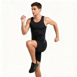 Fabrication de tissu moulant de sport gilet athlétique sans manches hommes débardeurs sport course en plein air sans manches hommes hauts actifs - Product Image 4