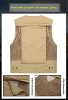 Gilet de pêche et de photographie respirant en maille ajourée camouflage pour homme