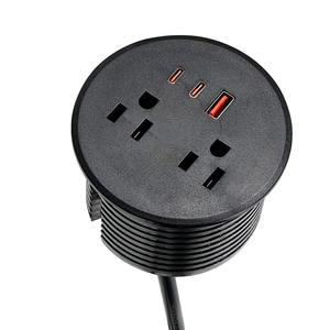 <span class=keywords><strong>Enchufe</strong></span> Eléctrico Industrial Oculto de Plástico para Escritorio, 2 Tomas de Corriente Alterna, 2 Puertos USB-C con Carga Rápida PD, Estándar Estadounidense - Product Image 6