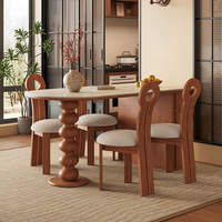 Table de salle à manger en dalle de pierre de grotte, forme ovale, pliable, avec rangement, extensible, pour restaurant ou îlot de cuisine