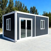Maison conteneur en acier préfabriquée contemporaine pliable de 20 pieds, en kit, avec panneaux sandwich, assemblage rapide, pour hôpital et ferme