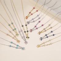 Bracelet pour femme en cuivre plaqué or 18 carats avec nœud romantique et zircon coloré en forme de fleur à cinq pétales, idéal pour mariage et soirée - Grande Vente