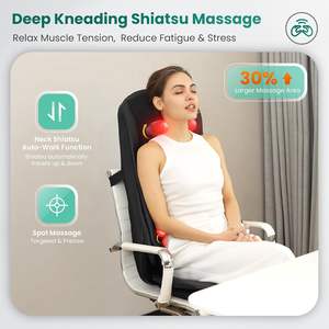 Masseur de dos de cou <span class=keywords><strong>Shiatsu</strong></span> avec chaleur, coussin de chaise de massage avec compression, masseur de <span class=keywords><strong>siège</strong></span> de chaise complet - Product Image 4