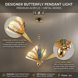 Lampada a Sospensione Moderna per Hotel, <span class=keywords><strong>Lampadario</strong></span> Decorativo a Farfalla in Acrilico per Camera da Letto - Product Image 5