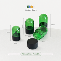 Bocaux en verre hermétiques transparents de 2oz/3oz/4oz avec couvercle en plastique, anti-enfants, pour fleurs séchées et herbes – Emballage personnalisé pour dispensaires (Wizard Trees)