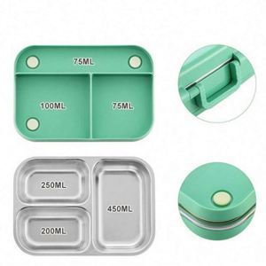 Customized 304 Stainless Steel Insulated <b>Bento</b> <b>Lunch</b> <b>Box</b> Wholesale Kids Students 3 Compartments <b>Lunch</b> <b>Box</b> Adult Sealed Container - Product Image 3