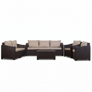 Luxury Durable Modular Round Curved Synthetic Rattan Sofa <b>Set</b> with Removable Waterproof Cushions for Outdoor <b>Patio</b> Garden - Product Image 1