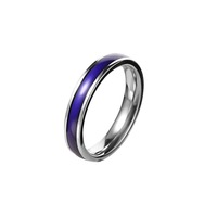 1pc Bague en Acier Inoxydable Changeant de Couleur d'Humeur, Bague de Température Émotionnelle pour Femmes, Hommes et Couples, Bijoux de Mode