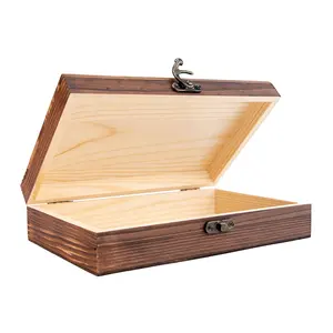Caja de almacenamiento de madera pequeña de lujo caja de puros personalizada caja de puros de madera con tapa con bisagras