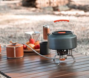 Juego de utensilios de cocina para acampar, kit de utensilios con hervidor, ollas y tazas, cubiertos plegables para senderismo, viajes y acampadas - Product Image 2