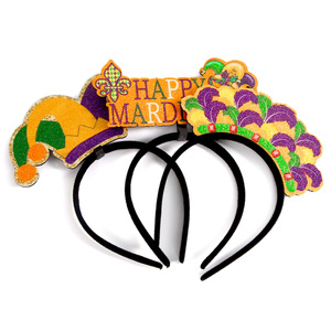 Diademas de Plumas para Mujer, Diademas con Lentejuelas para Disfraces de Mardi Gras, Accesorios para Fiestas de Carnaval, Diademas Moradas y Verdes, Diademas Brillantes - Product Image 4