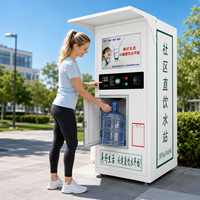 Máquina expendedora de agua embotellada de 5 galones con aceptador de monedas dual de 400G para terminal de autobuses, tipo quiosco de seguridad