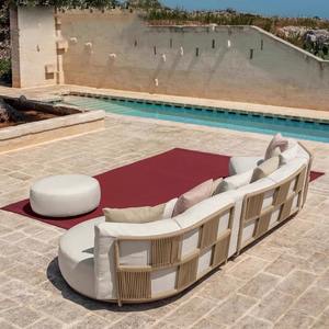 Ensemble de canapés d'extérieur en rotin PE résistant aux UV Yi Sanyuan, canapé de jardin imperméable pour villa, cour, balcon - Product Image 1