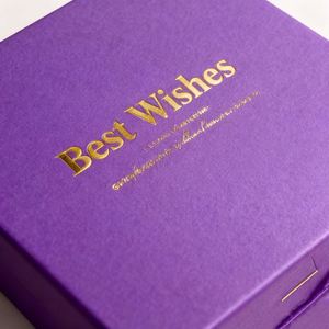 HB Luxury Brand Flap Jewelry Boxes 9.5x9.3x3.5cm <b>Ribbon</b> Cardboard Foil Logo Rigid 2mm <b>Thick</b> UV Embossing Stamping Eco-Friendly - Product Image 3